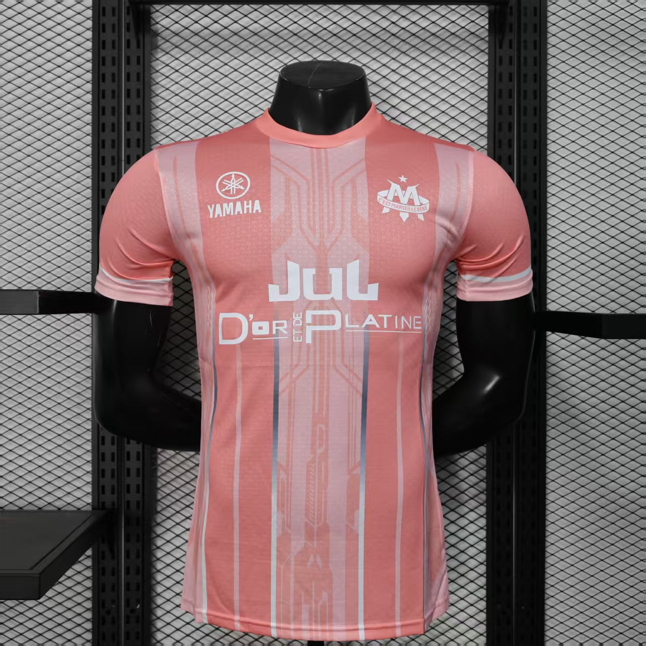 Maillot spécial JUL d'or et platine Marseille rose Édition Joueur