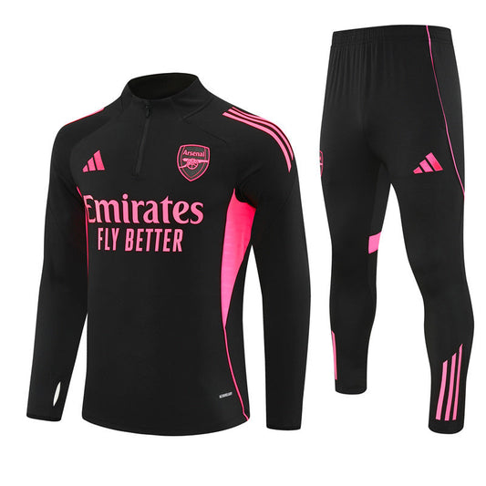 Survetement Arsenal Training Homme 2025 2026 Noir Rose