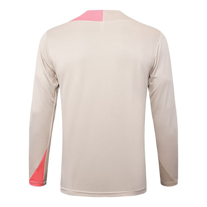 Survetement Barcelone Training Homme 2025 2026 Beige Rose