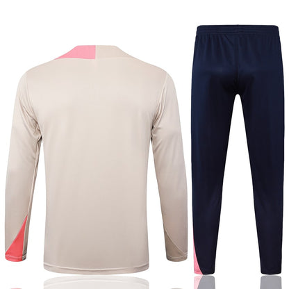 Survetement Barcelone Training Homme 2025 2026 Beige Rose