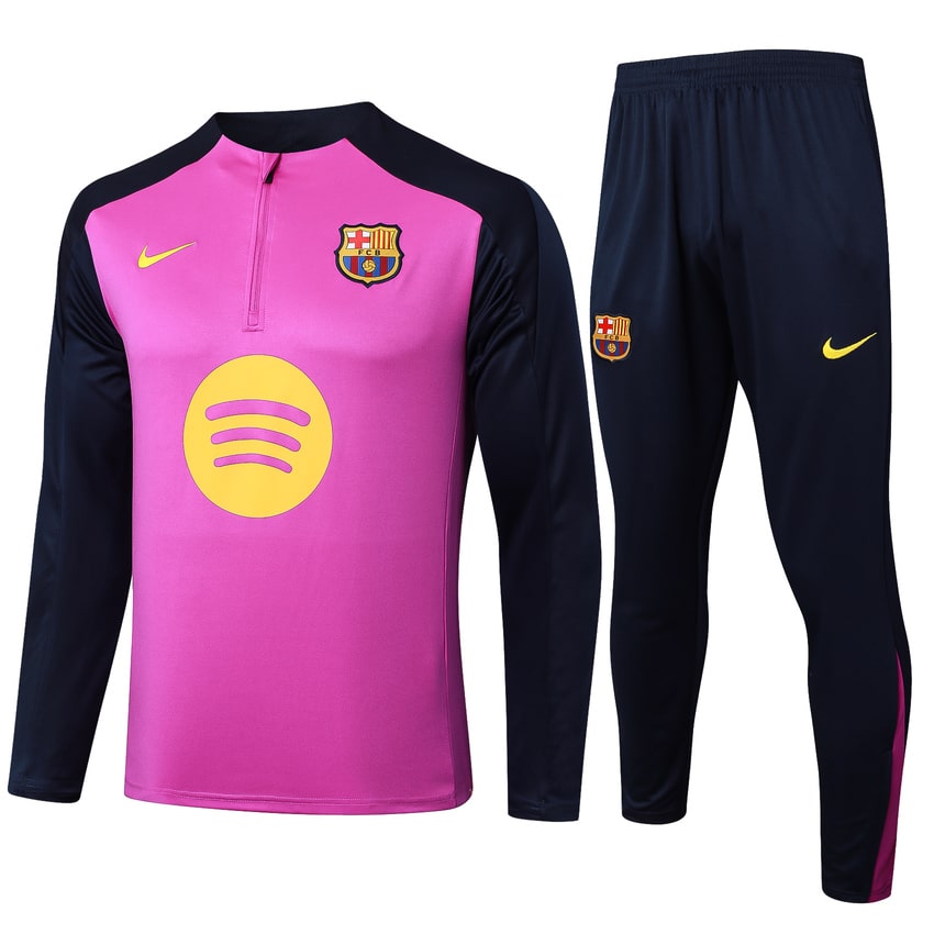Survetement Barcelone Training Homme 2025 2026 Rose Noir