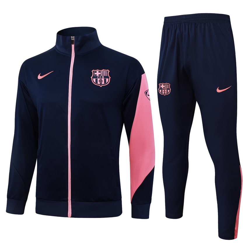 Survetement Barcelone Veste Homme 2025 2026 Bleu Rose
