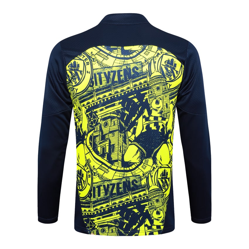 Survetement Manchester City Training Homme 2024 2025 Jaune Noir