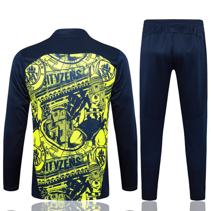 Survetement Manchester City Training Homme 2024 2025 Jaune Noir