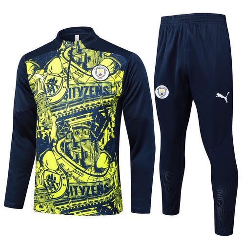 Survetement Manchester City Training Homme 2024 2025 Jaune Noir