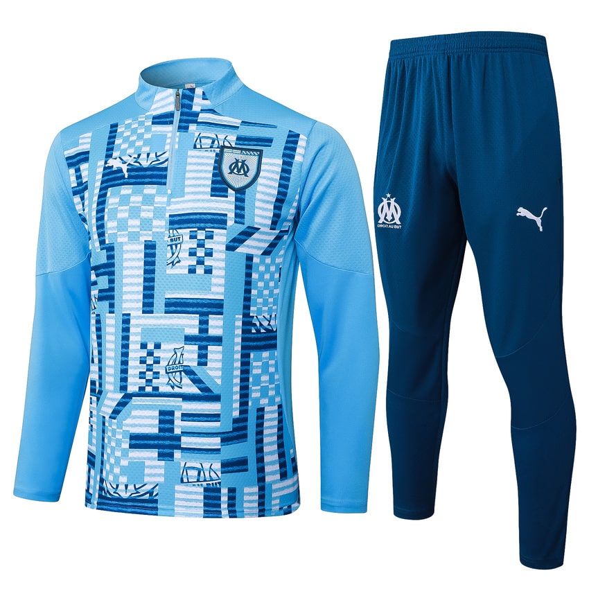 Survetement Marseille OM Training Homme 2025 2026 Bleu Ciel