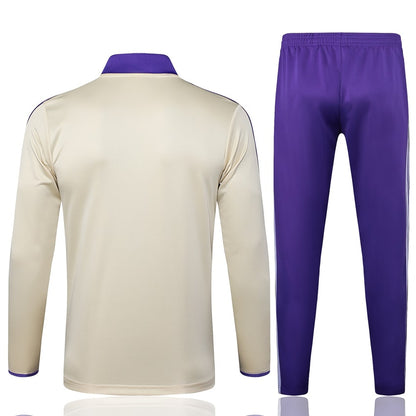 Survetement Real Madrid Training Homme 2025 2026 Beige Violet