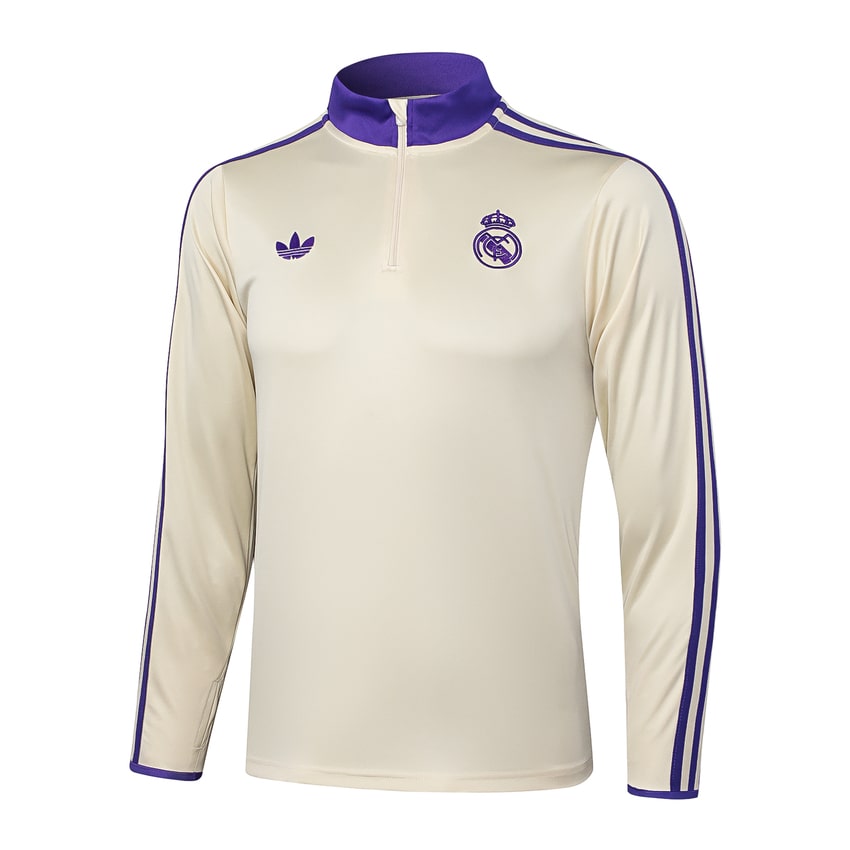 Survetement Real Madrid Training Homme 2025 2026 Beige Violet