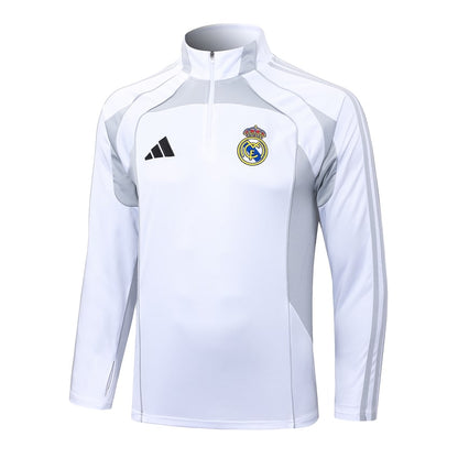 Survetement Real Madrid Training Homme 2025 2026 Blanc Gris