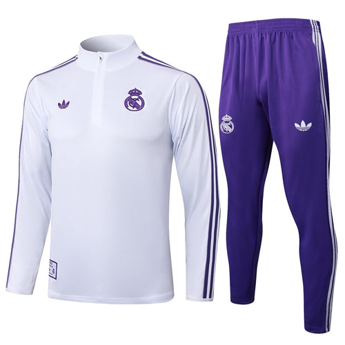 Survetement Real Madrid Training Homme 2025 2026 Blanc Violet