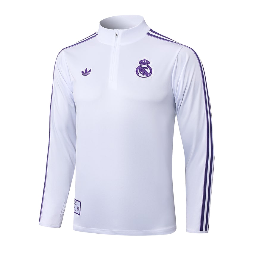 Survetement Real Madrid Training Homme 2025 2026 Blanc Violet