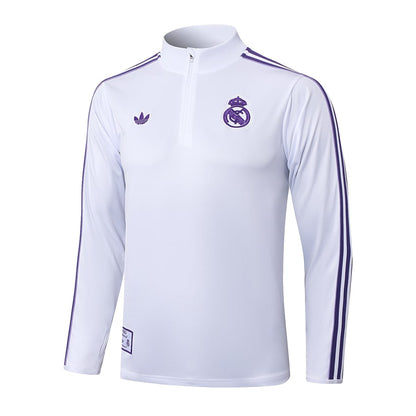 Survetement Real Madrid Training Homme 2025 2026 Blanc Violet