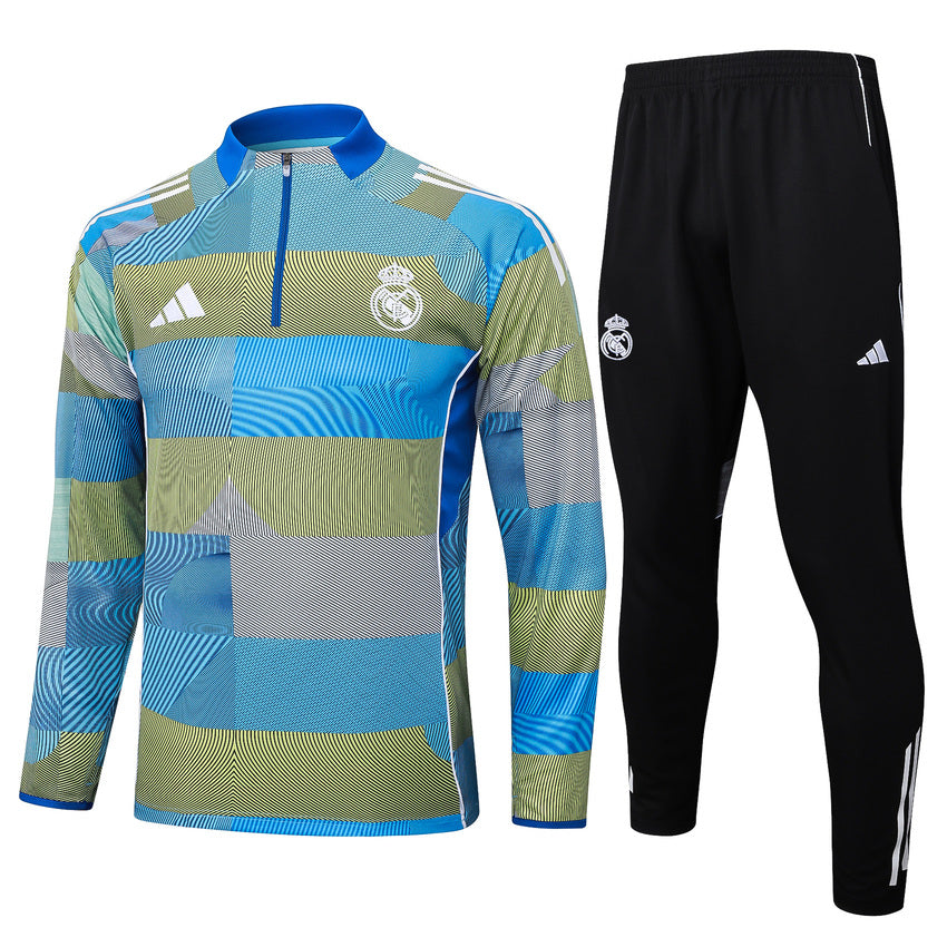 Survetement Real Madrid Training Homme 2025 2026 Bleu Vert