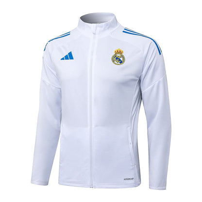 Survetement Real Madrid Veste Homme 2025 2026 Blanc Bleu