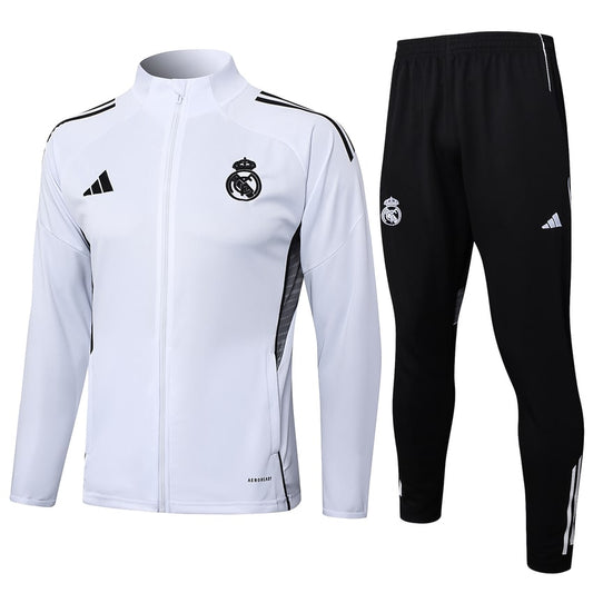 Survetement Real Madrid Veste Homme 2025 2026 Blanc Clair