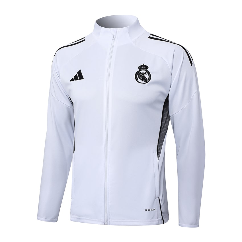 Survetement Real Madrid Veste Homme 2025 2026 Blanc Clair