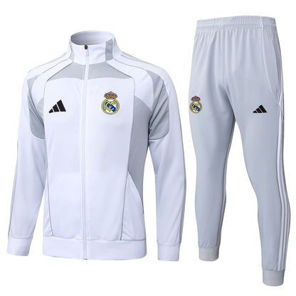 Survetement Real Madrid Veste Homme 2025 2026 Blanc Gris