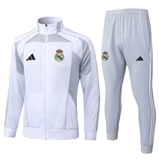 Survetement Real Madrid Veste Homme 2025 2026 Blanc Gris