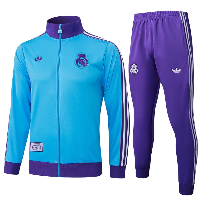Survetement Real Madrid Veste Homme 2025 2026 Bleu Ciel