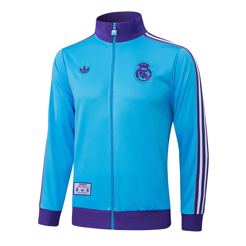 Survetement Real Madrid Veste Homme 2025 2026 Bleu Ciel