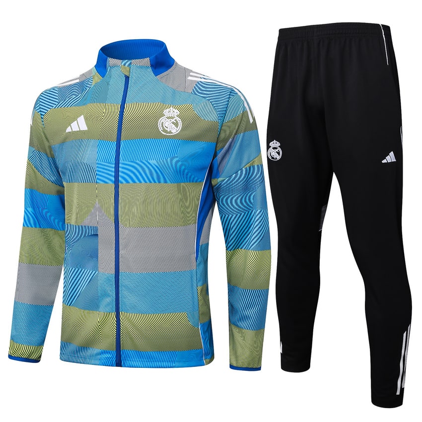 Survetement Real Madrid Veste Homme 2025 2026 Bleu Vert