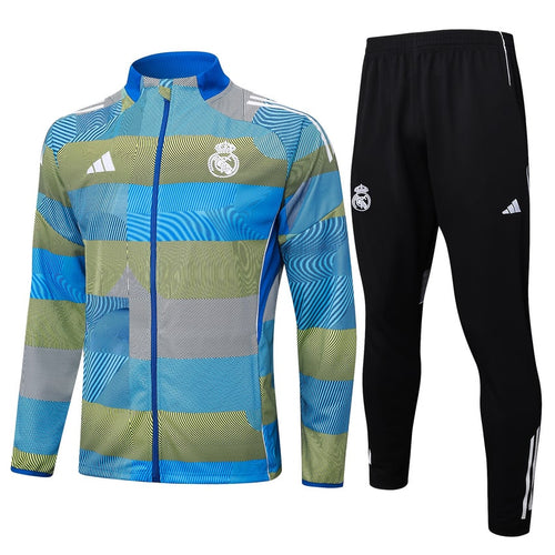 Survetement Real Madrid Veste Homme 2025 2026 Bleu Vert