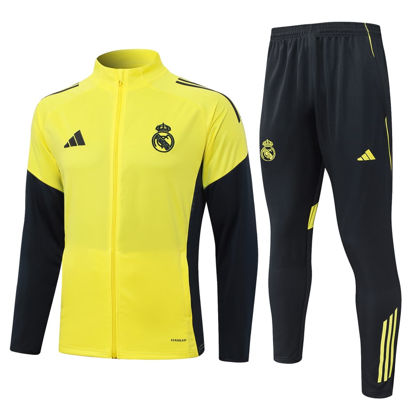 Survetement Real Madrid Veste Homme 2025 2026 Jaune Clair