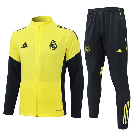 Survetement Real Madrid Veste Homme 2025 2026 Jaune Clair