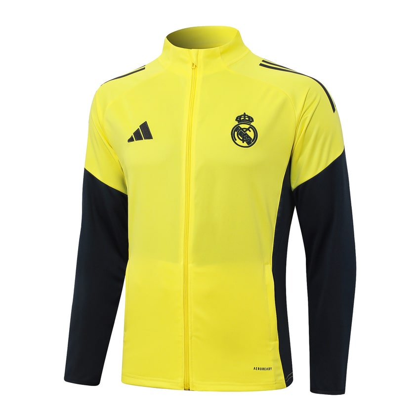Survetement Real Madrid Veste Homme 2025 2026 Jaune Clair