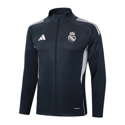 Survetement Real Madrid Veste Homme 2025 2026 Noir Clair