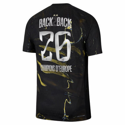Maillot PSG Black Edition Champions d'Europe  2026 - Back 2 Back⭐⭐ - Flocage Champions of Europe 26 🏆 🔵🔴 ( 2 🌟 inclus)