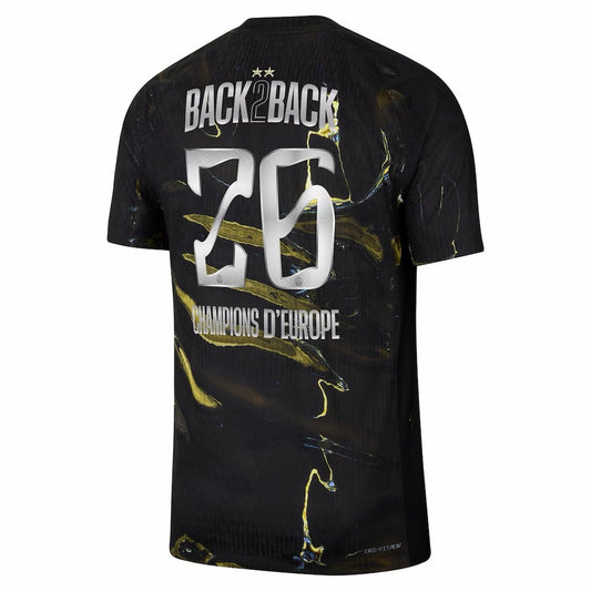 Maillot PSG Black Edition Champions d'Europe  2026 - Back 2 Back⭐⭐ - Flocage Champions of Europe 26 🏆 🔵🔴 ( 2 🌟 inclus)
