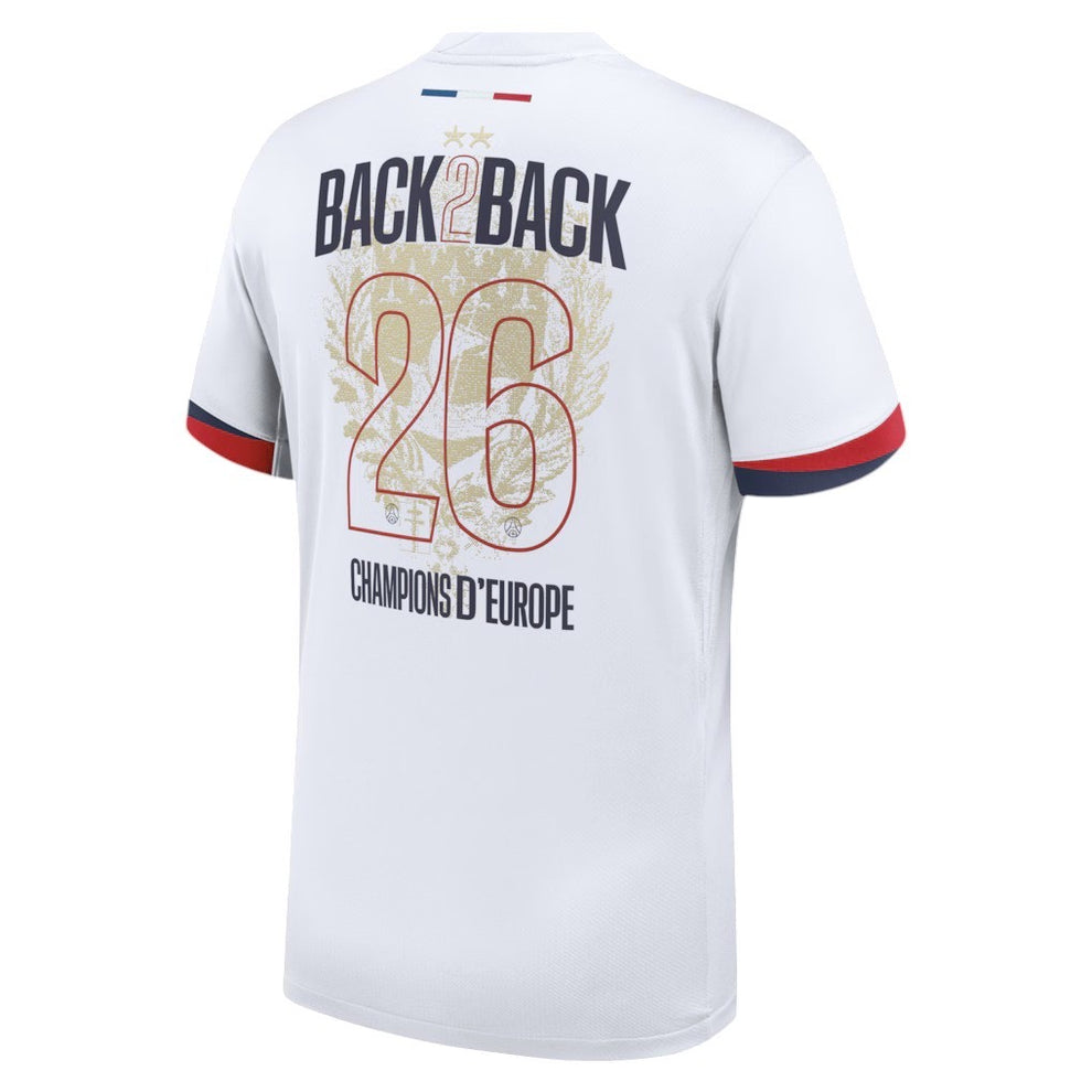 Maillot Extérieur  PSG 25/26 ⭐⭐ - Flocage Champions of Europe 26 🏆 Back 2 Back ( 2 🌟 inclus)